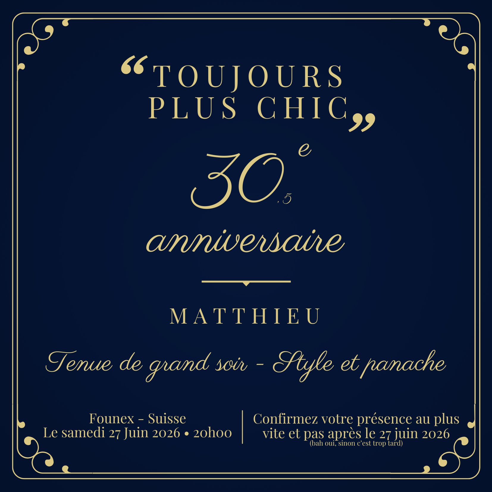 30e anniversaire de Matthieu